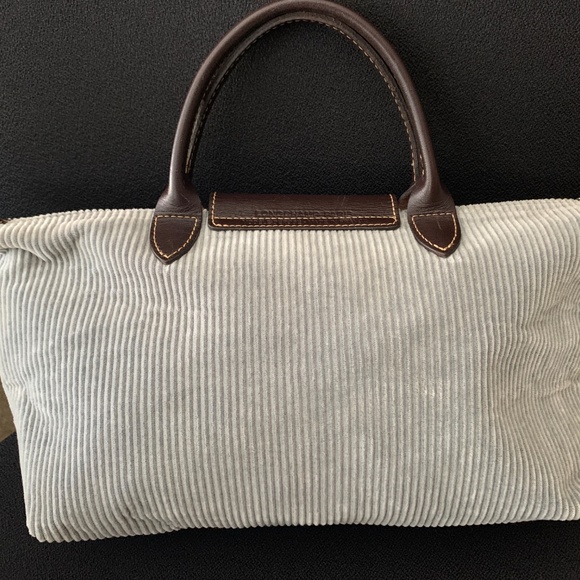 LongChamp Corduroy and Leather Handle Bag - Picture 5 of 14